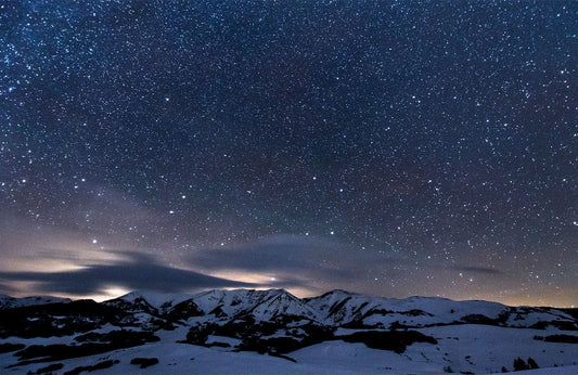 Galaxy above Mountains Wall Murals