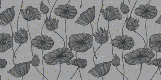 Gray Lotus Wall Murals