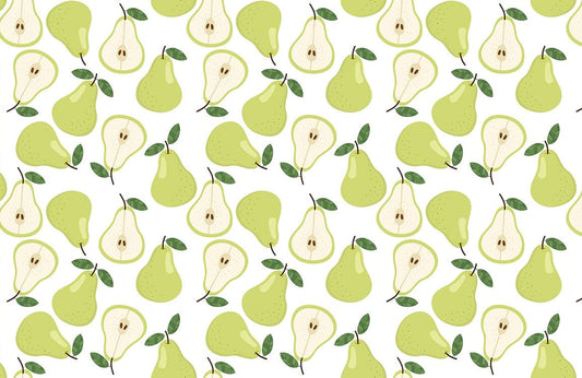 Green Fresh Pears Wall Murals