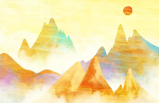 Ink Painting Mountain II Wall Murals