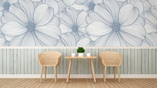 Linedrawn Daisy Wall Murals