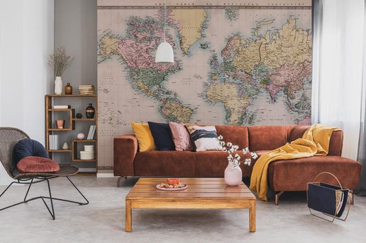 Map Monde Vintage Wall Murals