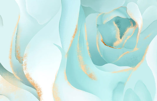 Mint Green Rose Wall Murals