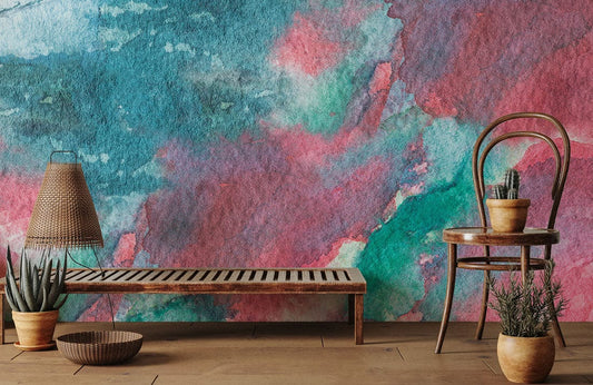 Mixed Watercolor Stain Wall Murals
