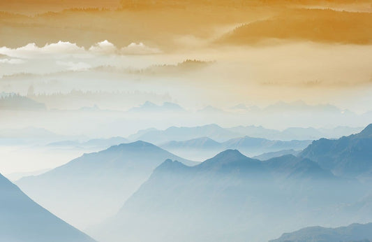 Mountain Top Foggy Wall Murals