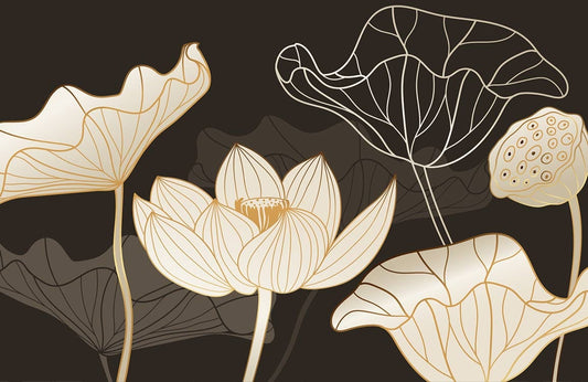 Off-white Lotus Flower Wall Murals