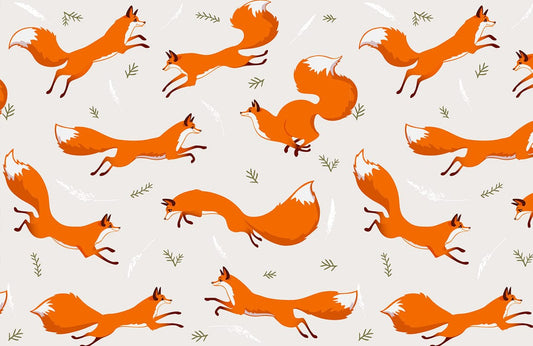 Orange Fox Wall Murals