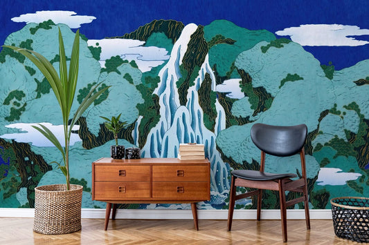 Painted Mountain Forest Wall Murals