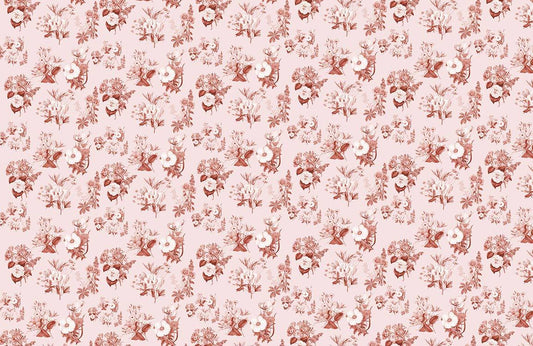 Pink Floral Pattern Wall Murals