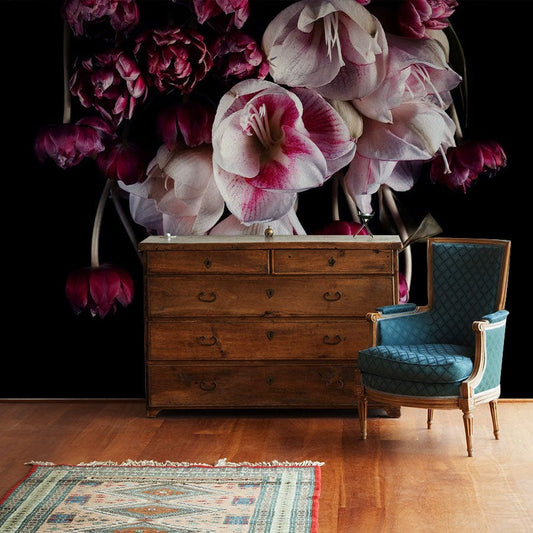 Pink in Dark Wall Murals