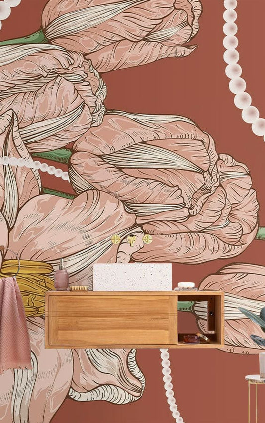 Pink Blossom Jewellery Wall Murals