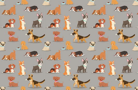 Puppy Pattern Wall Murals