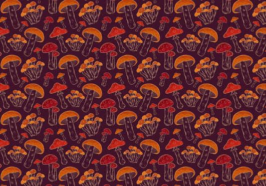 Red Mushrooms Wall Murals