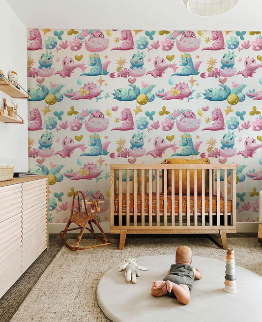 Repeat Mini Dinosaurs Wall Murals