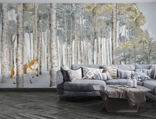 Silver Birch Trees Wall Murals