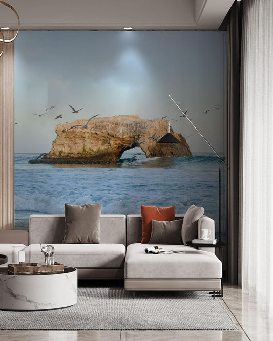 Seagull and Rock Wall Murals