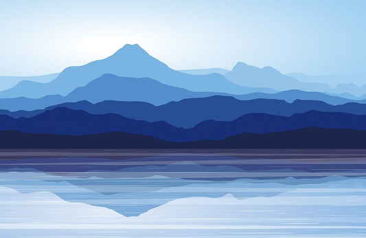 Foggy Mountain & Lake Wall Murals