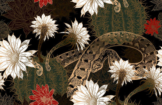 Snake in Flower Wall Murals