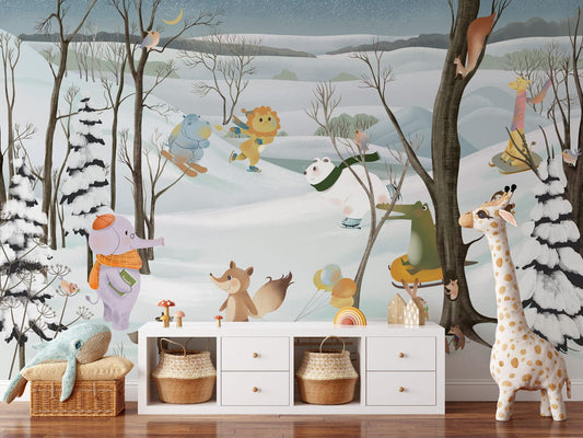 Snowland Animals Wall Murals