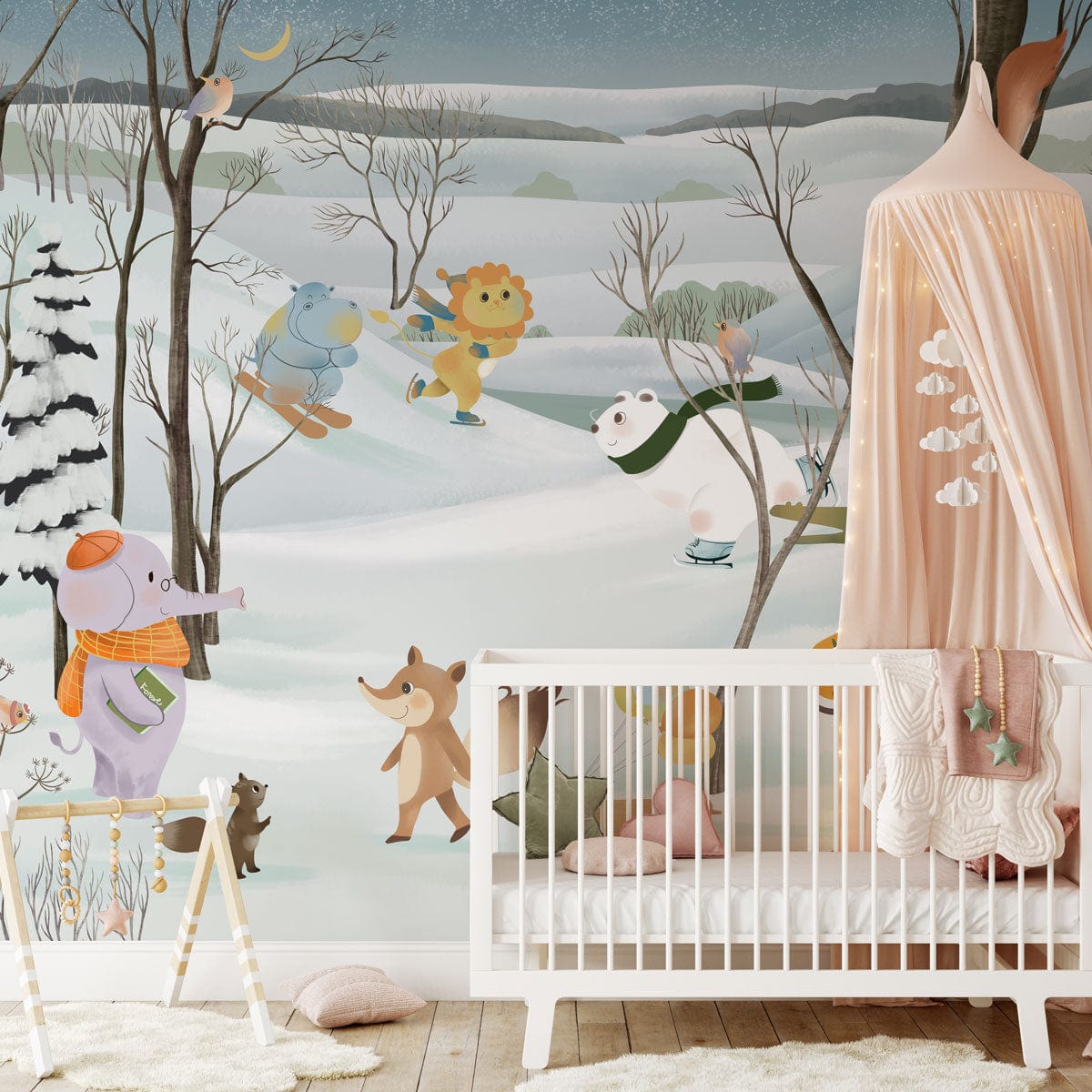 Jungle With Animals, A Wallpaper Mural For Nursery