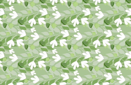 Soft Green Leaves Wall Murals
