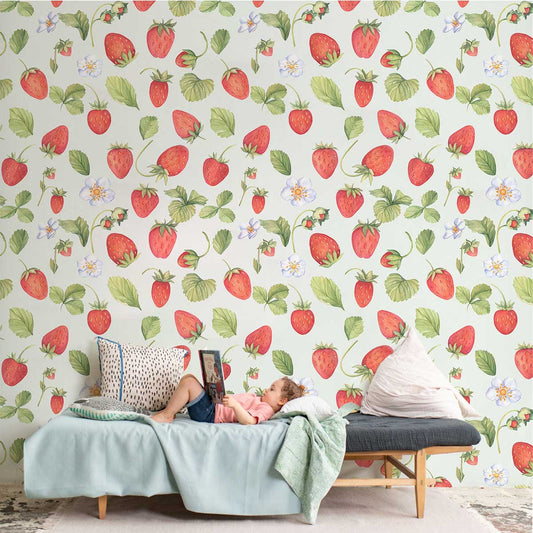 Sketch Strawberry Wall Murals