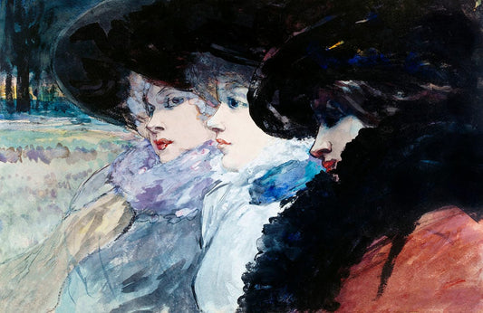 Three Women in Profile Wall Murals