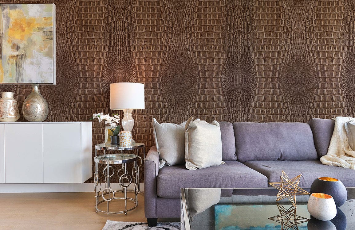 Vertical Brown Python Skin Wall Murals