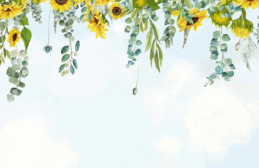 Upside Sunflower Wall Murals