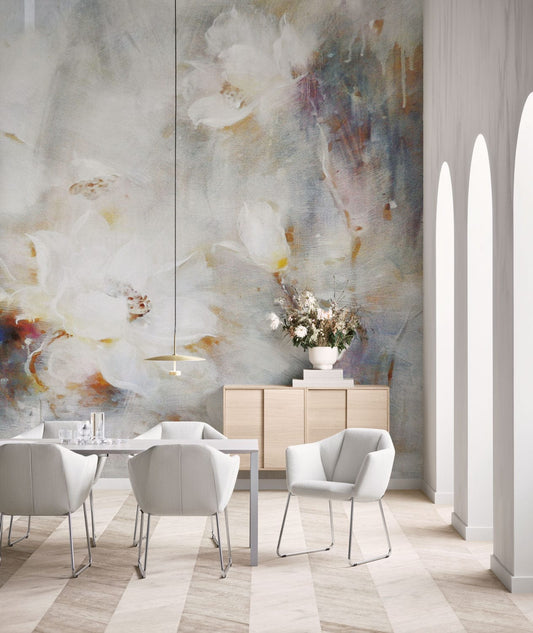 Vague Painting Flowers Wall Murals