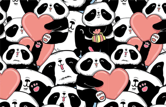 Valentines Day Panda Wall Murals