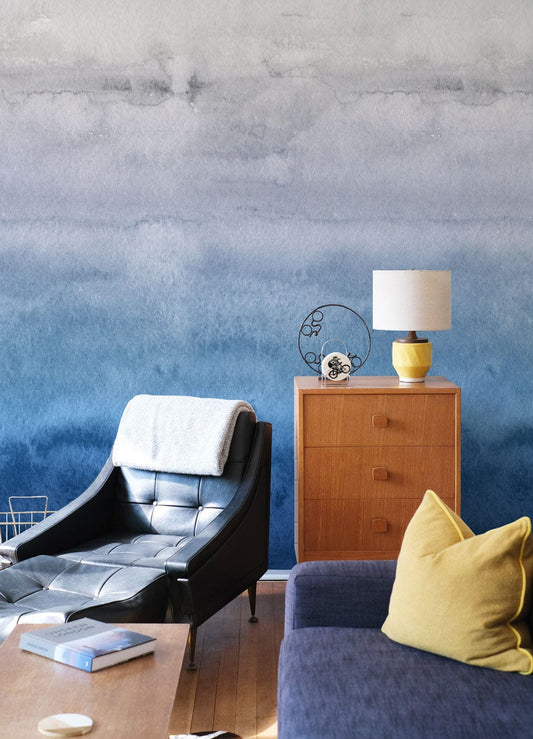 Watercolor Blue Texture Wall Murals