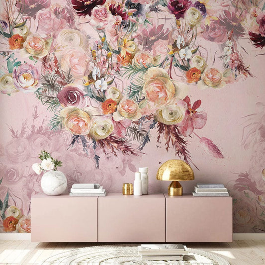 Watercolor Flowers Shadow Wall Murals