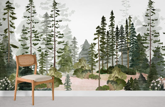 Watercolour Forest Wall Murals