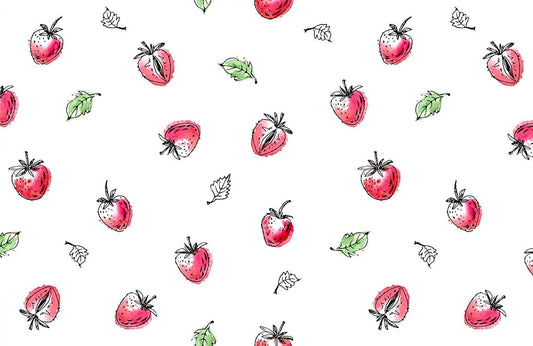 Watercolour Strawberry Wall Murals