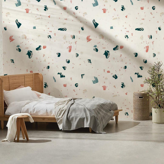 White Terrazzo Wall Murals